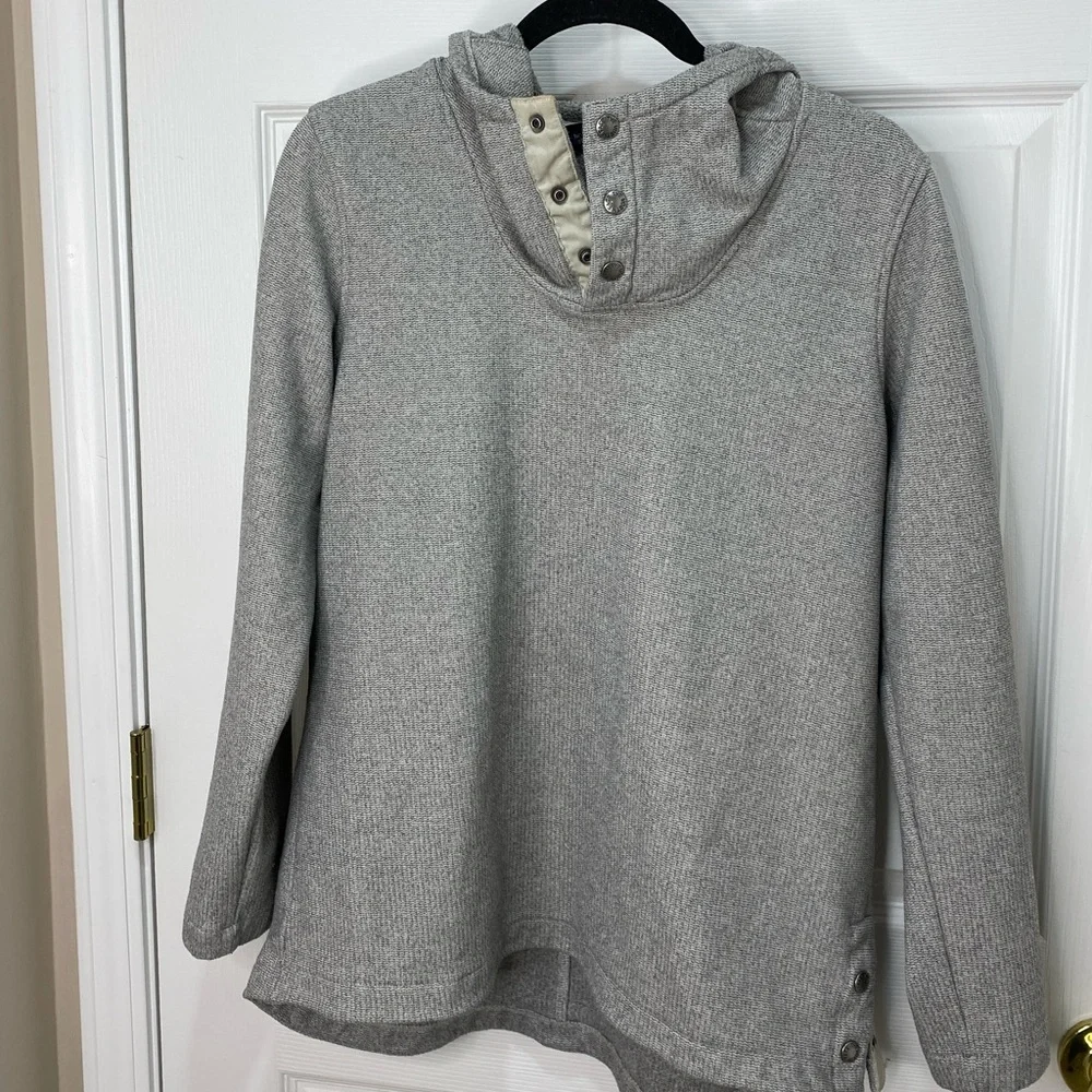 North Face gray hoodie long sleeve top, size large - Picture 2 of 13